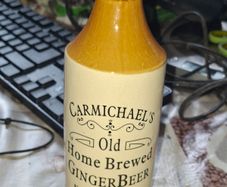 Vintage Carmichael's Old Home Brewed Ginger Beer Edinburgh Stoneware Bottle, Postage Available or Collection