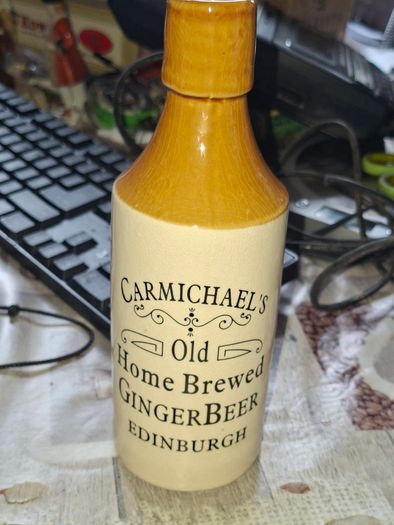 Vintage Carmichael's Old Home Brewed Ginger Beer Edinburgh Stoneware Bottle, Postage Available or Collection