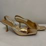 Gold Low Heel Sandals Label Size 43 (Fits EU 41) Image 3