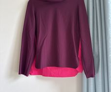 COS Colour-Block Long Sleeve Top - Burgundy & Pink - Size EUR 38
