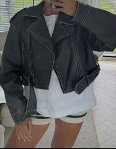 PU leather crop Jacket