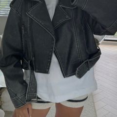 PU leather crop Jacket