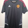 Mens Adidas Manchester United Football Shirt Training Jersey Black 2022-2023 Size Large Image 2