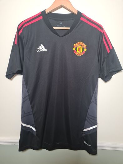 Mens Adidas Manchester United Football Shirt Training Jersey Black 2022-2023 Size Large