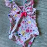 Girl's Floral Print Swimsuit 2/3 yr Image 3