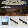 Parasol, Cantilever Parasol, 300 cm, 28 Solar LED Lights, UPF 50 Garden Umbrella, 360 Rotatable, Tilt Angle Infinitely Adjustable, with Crank, Cross Base, Image 6