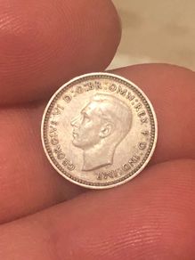 Australian 3 pence 1942 D Silver 50%