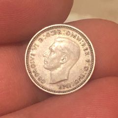 Australian 3 pence 1942 D Silver 50%
