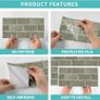 Kitchen Tile Stickers, 24PCS Brick Bathroom Self Adhesive Peel and Stick Wall Stickers Vinyl Splashback Wall Stick on Tiles for Home Decor 15x30 cm Image 3