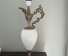 antique marble and brass lamp