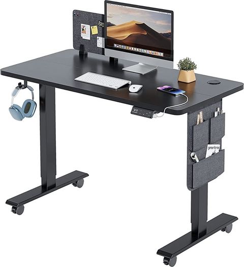 Electric Standing Desk Height Adjustable Standing Desk Sit Stand Desk Stand Up Desk with Headphone Hook 100x60cm Desktop (FREE SHIPPING)