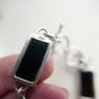 Vintage Sterling Silver 925 Dichroic Art Glass Link Bracelet Toggle Clasp Blue Color length 8,5" - 18,4g Image 6