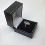 Stunning 9ct Gold Pigeon Blood Ruby & Diamond Marquise Navette ring. Size M 1/2 Image 2