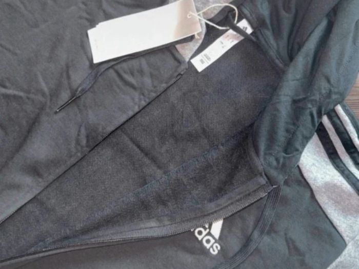 Adidas Zip-Up Hoodie Black & Grey