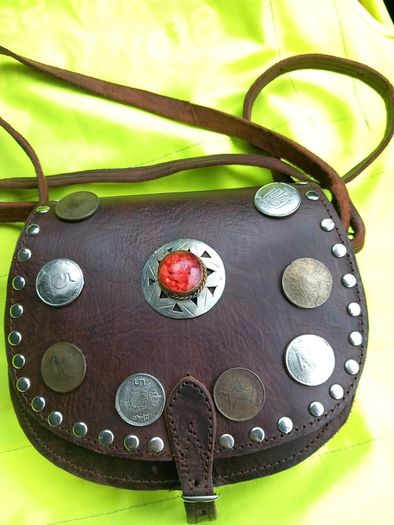 Hand bag /shoulder bag leather bag Leather buckle shoulder strap  Moroccan hand stitched vintage genuine leather bag purse genuine  vintage item great gift present  girls/ladies