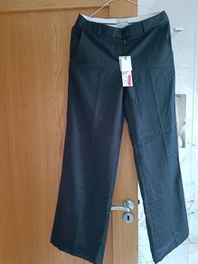 New St Martins Scandinavian A line smart formal work office black trousers S 10 wide leg