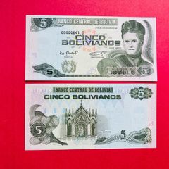 Bolivia  5. Bolivianos. 1986  Pick 217 . ( Uncirculated )