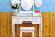 Affordable women Three oval mirror seven drawer princess table
