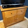 Oak Cabinet with black granite inset and drawers Image 2