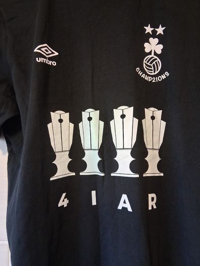 Shamrock Rovers T Shirt. Official Umbro Four League Titles In A Row T Shirt. Collect In Dublin Or Receive Via Post.