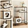 Cat scratching post, cat tree, 2-in-1 furniture, vintage brown Image 3