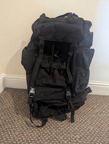 Large Black Rucksack / Backpacking - 60L