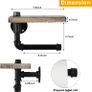 Industrial Tissue Holder,Wall Mounted Toilet Paper Holder with Wooden Shelf for Bathroom, Washroom and Cast Iron Pipe - Rustic Brown Image 2