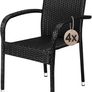 Garden Chairs Set of 4 Stackable Polyrattan Outdoor Black Brtown Cream Grey Image 2