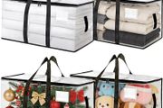 4 Pack 90L Clear Moving Bags, Large Clothes Storage Bags with Zips &amp; Handles, Transparent Packing Bags with Label Window, Heavy Duty Storage Bags for Moving House, Bedding, Duvet, Clothes