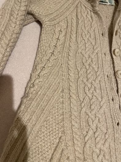 Aran craft merino wool cardigan