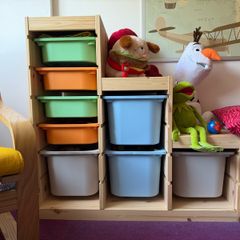 IKEA Trofast shelf with plastic storage boxes (Kids Playroom)