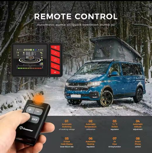 5KW 12V&24V Car Diesel Air Heater With LCD Switch & bluetooth APP Control Truck Boat Bus RV Trailer Air Diesel Parking Heater er