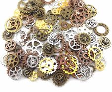 100 Grams Cogs and Gears, Steampunk Charms Accessories Assorted Antique Steampunk Craft for Crafting Jewelry Making