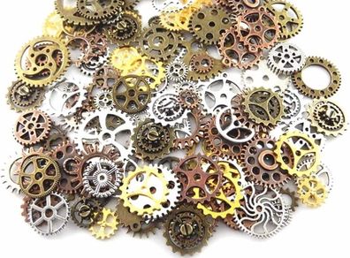 100 Grams Cogs and Gears, Steampunk Charms Accessories Assorted Antique Steampunk Craft for Crafting Jewelry Making