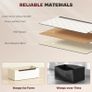 Chest of Drawers, Dresser with 3 Fabric Drawers and Aluminium Handles - White Image 6