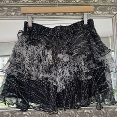Iro Loey Ruffled Tiered Mini Skirt Black White  Size 10