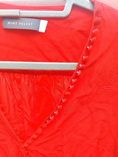 beautiful red blouse, mint velvet, size 12