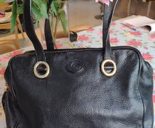 Stylish Large Bally Black Leather Bag