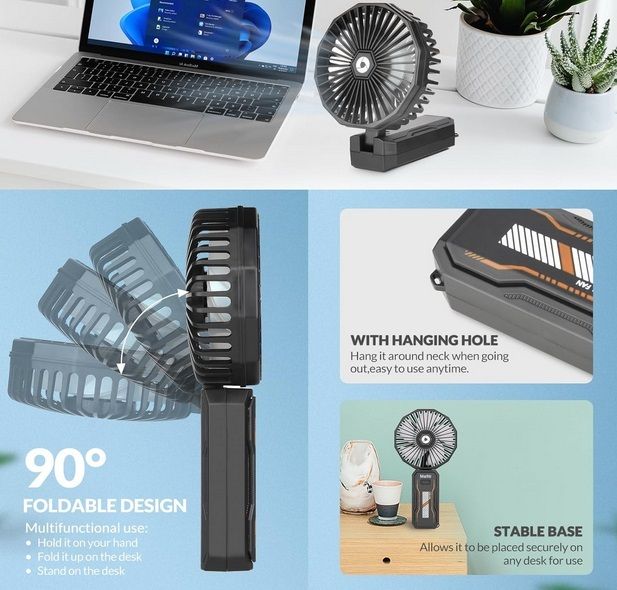 Handheld Fan with 3 Speeds (Rechargeable)