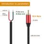 2m Speaker Wire RCA Male Plug Jack Connector to Bare Wire Open End Pigtail RCA Cable for CD DVD player, amplifier, Receivers Repair Image 2