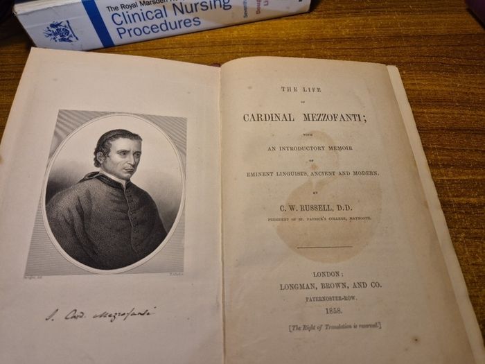 Rare Find. First Edition. 1858. The Life of Cardinal Mezzofanti by C.W. Russell. Religious.