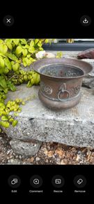 Vintage Copper Planter with Ring Handles