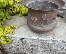 Vintage Copper Planter with Ring Handles