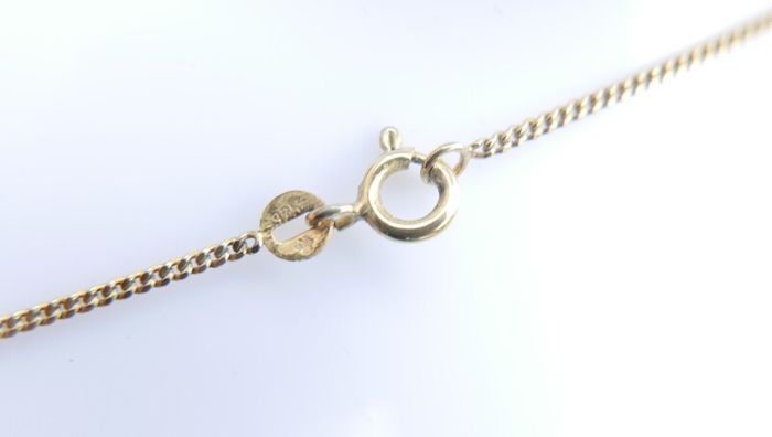 Vintage 18K Gold Plated Sterling Silver 925, Butterflies Crystal Oval Pendant Necklace, length 18" - 5,83g