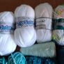 Knitting Yarn ( whites, blues greens ) + new added Image 2