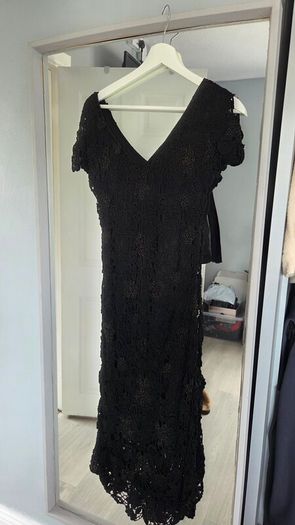 knitted black dress & wrap Claire Kennedy