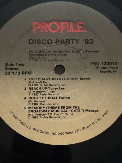 Disco Party 83 John Jellybean Benitez mOriginal 1983 Profile Records Vinyl LP