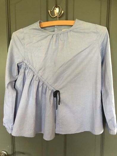 Zara girls long sleeved light blue shirt aged 10 years