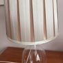 2 for the price of 1 - Free  Smaller same style lamp - IKEA Bran Handmade Glass Table Lamp with Pleated Drum Shade - Off White and Pink Image 5