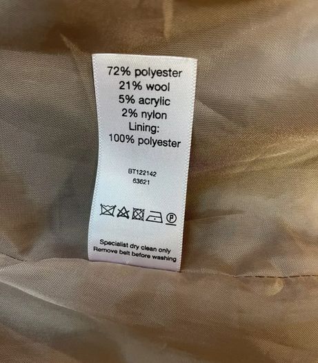 Brown  Wool Blend coat, size 10 F&F